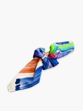 NWT SILKLETTE Bushstrokes 100% Fine Silk Kerchief Scarf MULTICOLOR